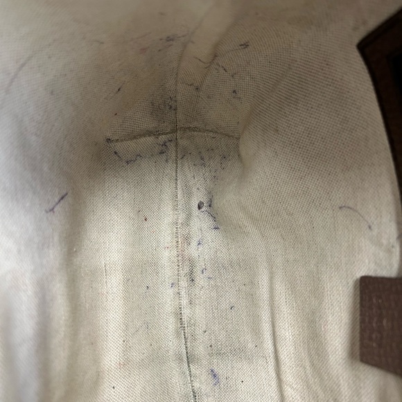 Gucci Beige and Brown Ophidia GG Shoulder Bag with Red and Green Stripe - Picture 15 of 16